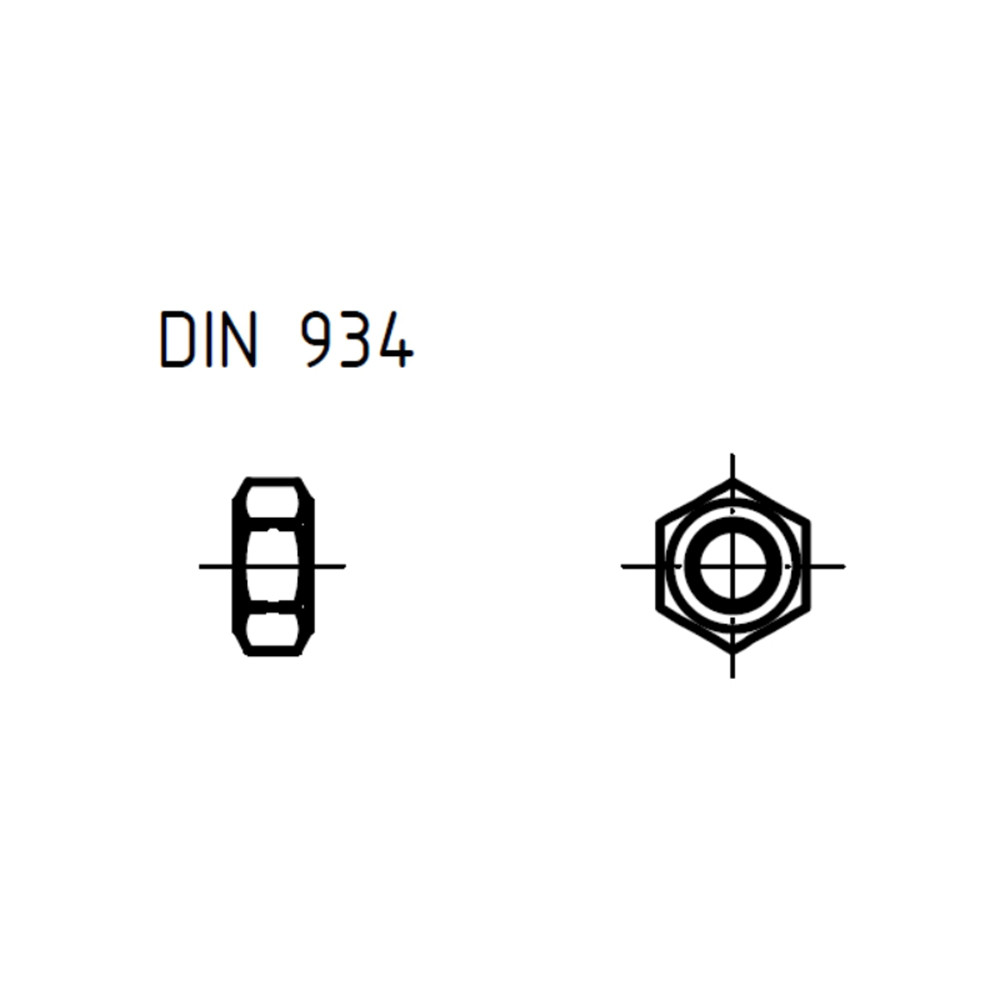 Гайка для фланцевого болта нержавеющая (71070) DIN 934, AISI 304/AISI 316L - фото 1 - id-p107214755