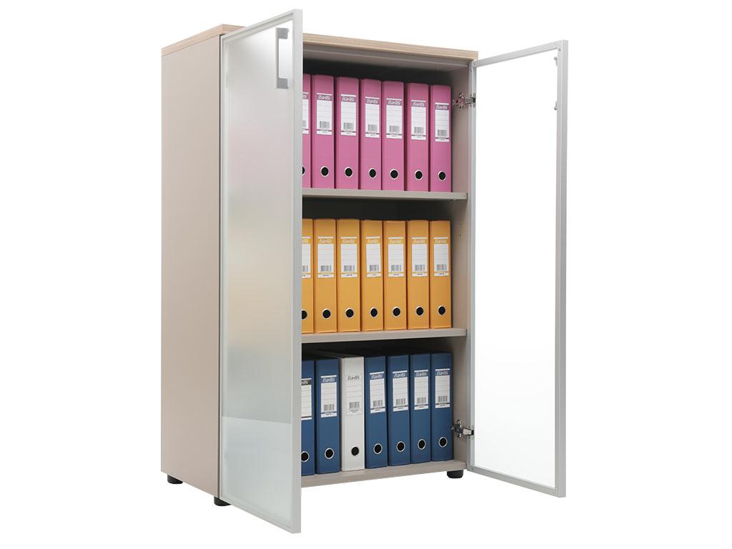 ШКАФ NW 1280/2G СО СТЕКЛОМ ВЯЗ НАТУРАЛЬНЫЙ / БЕЖЕВЫЙ, фото 1