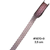 Кружево-гипюр в ленте ,ширина-25 мм пудра розовая