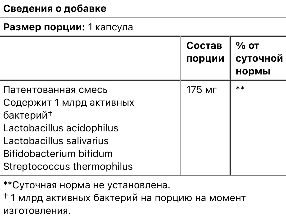 21 century смесь пробиотиков acidophilus, 100 капсул - фото 3 - id-p107215441