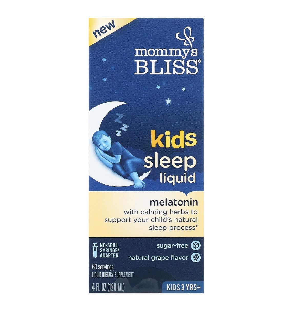 Mommy s bliss жидкое средство для сна, мелатонин, для детей от 3лет, вкус винограда, 120мл - фото 1 - id-p107215465
