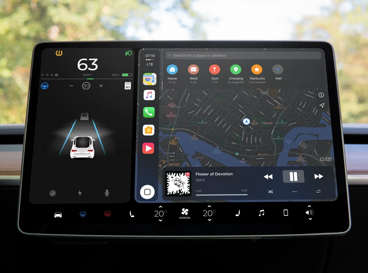 Беспроводной CarPlay для дисплея Tesla - фото 3 - id-p107198284