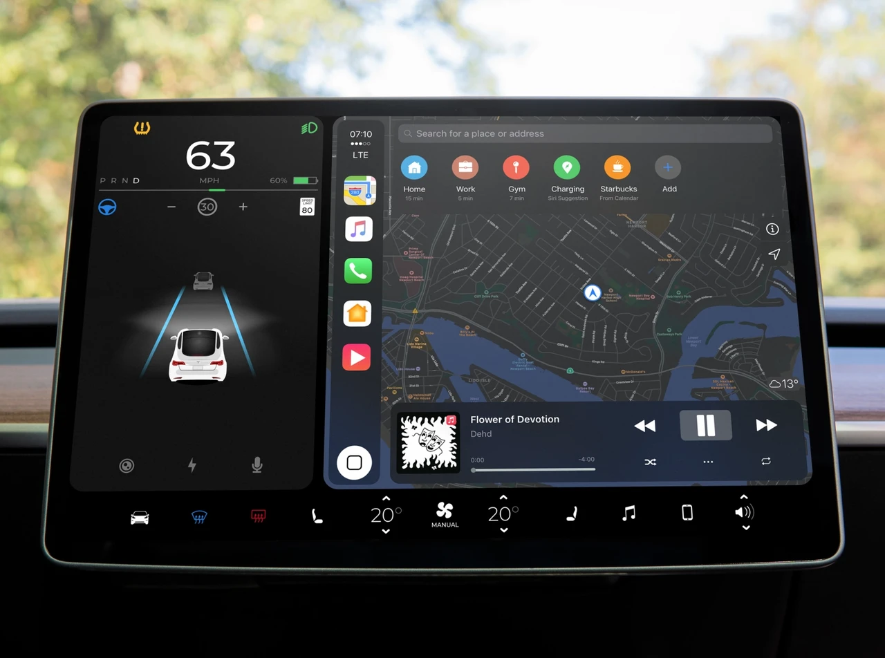 Беспроводной CarPlay для дисплея Tesla
