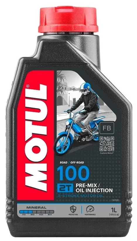 Минеральное моторное масло Motul 100 2T, 1 л