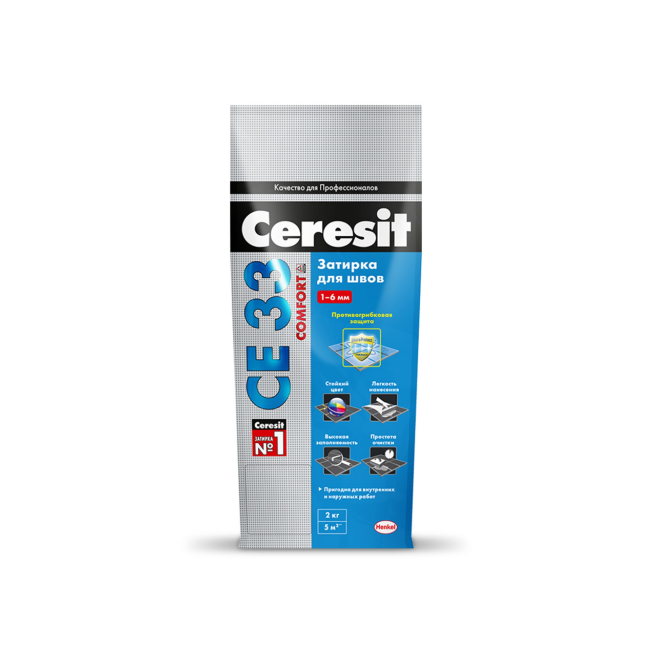 Ceresit  CE 33 Comfort затирка для узких швов, цвет: Графит (Graphite), 5 кг