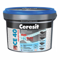 Ceresit CE40 SilicaActive затирка для швов, цвет- Графит (Graphit), 2 кг