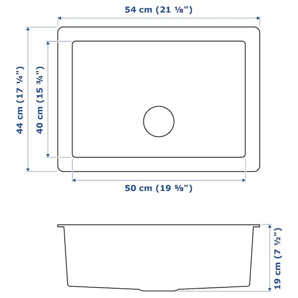 Мойка одинарная врезная ХИЛЛЕШЁН 46х56 см ИКЕА, IKEA - фото 2 - id-p107222480