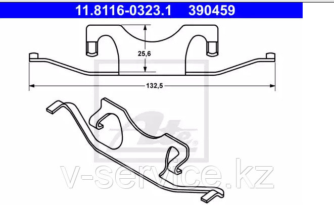 Пружина тормозного суппорта Mercedes (000 421 85 91)(ATE 11.8116-0323.1)