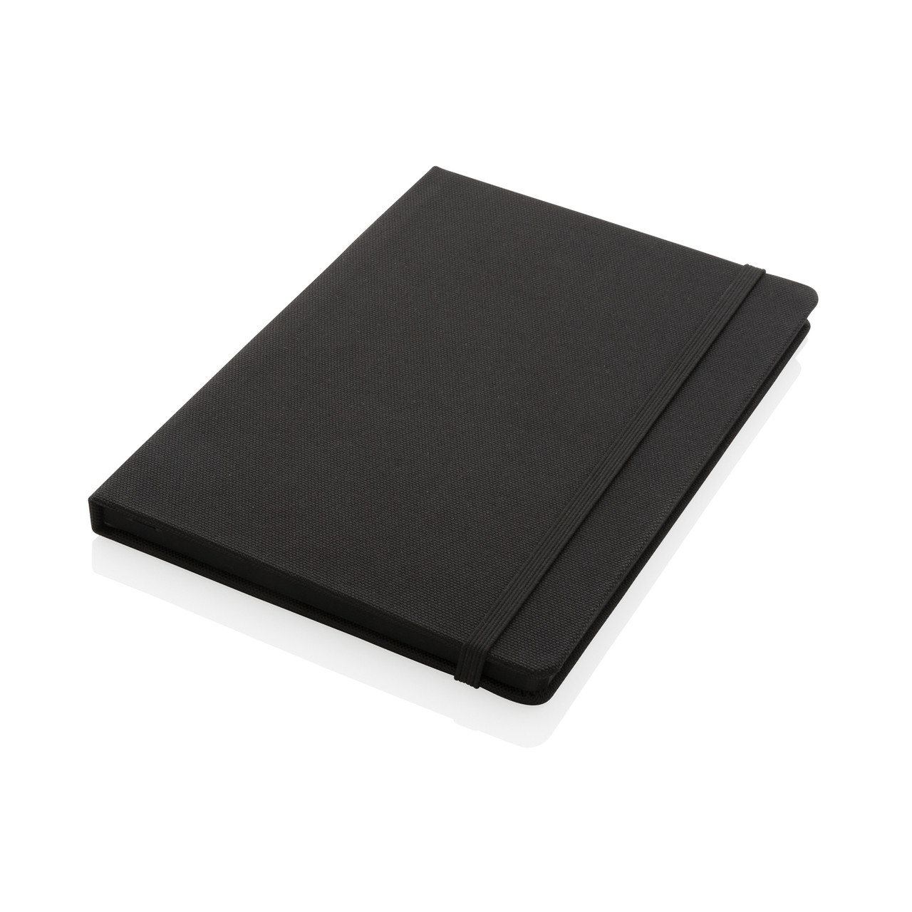 Блокнот с обложкой из rPET (стандарт GRS), А5, черный; черный, Длина 21,3 см., ширина 14,2 см., высота 1,5 - фото 2 - id-p107223404