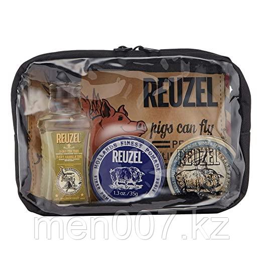 Reuzel Fiber Pomade Travel Essentials (REUZEL 3-в-1 шампунь, помада, Твердый одеколонный бальзам)