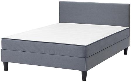 Кровать с обивкой СЭБЁВИК серый 140x203 см ИКЕА, IKEA, фото 2