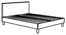 Кровать с обивкой СЭБЁВИК серый 140x203 см ИКЕА, IKEA, фото 2