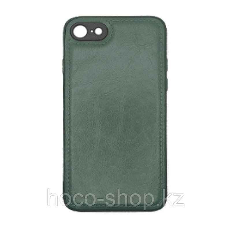 Чехол на Iphone 7 пластик кожаный, Зелёный