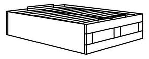 Кровать с подъемным механизмом БРИМНЭС черный 140x200 см ИКЕА, IKEA, фото 2