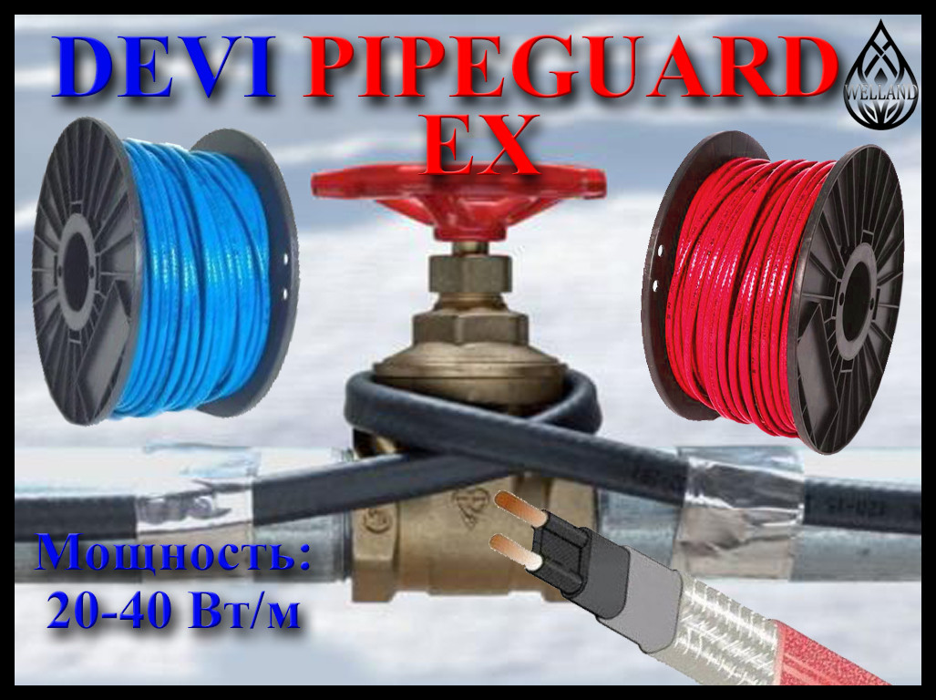 Саморегулирующийся нагревательный кабель Devi-pipeguard EX (Мощность: 20-40 Вт/м) 40 - фото 1 - id-p107242204