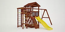 Детская игровая площадка Савушка Мастер 3 с качелями Гнездо 1 метр (Махагон)