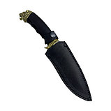 Нож Кизляр сафари - 1 черный в кожаном чехле, фото 4