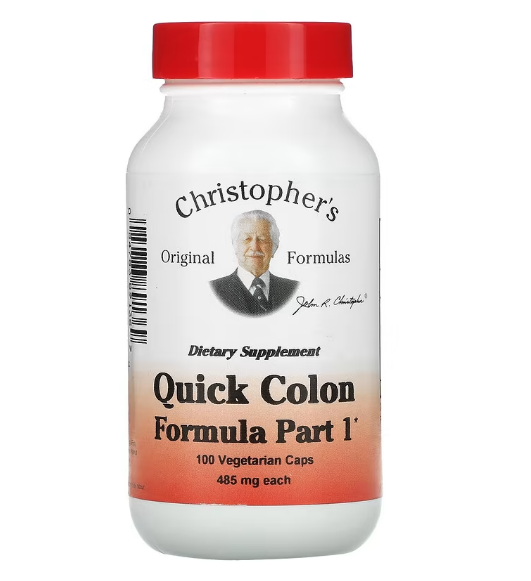 Christopher's Original Formulas, Quick Colon, средство для здоровья кишечника, этап 1, 485 мг, 100 вегетарианс