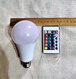 Светодиодная цветная RGBW лампа 12W E27 с пультом, фото 5