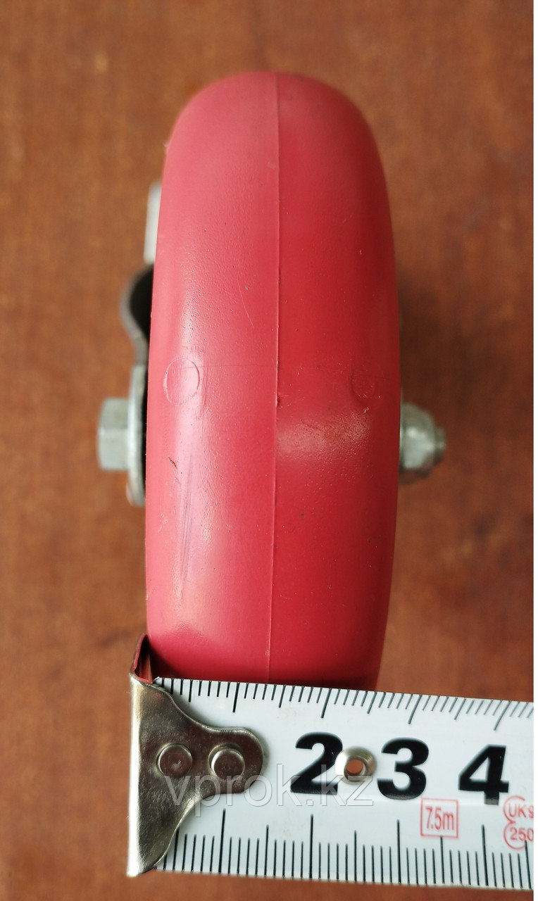 Колесо обрезиненное с площадкой, поворотное с подшипником диаметр d-125 мм, красный - фото 2 - id-p107244394