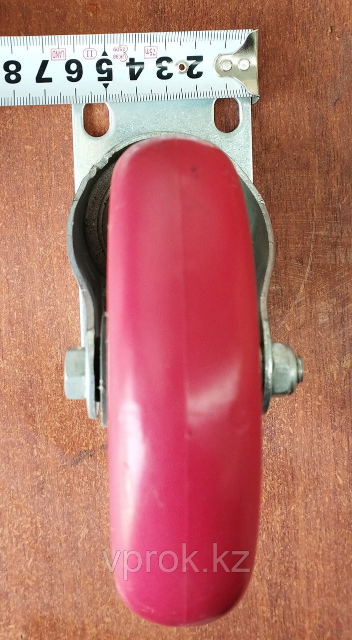 Колесо обрезиненное с площадкой, поворотное с подшипником диаметр d-125 мм, красный - фото 3 - id-p107244394