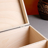 Подарочный ящик 34×21.5×10.5 см деревянный, с закрывающейся крышкой, без покраски, фото 5