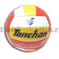 Мяч волейбольный Tonchan окружность 65 см размер 5 красно желто белый