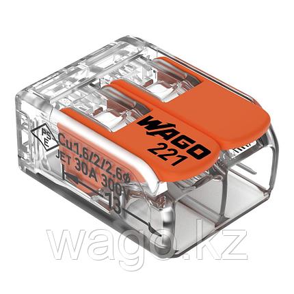 Разъем COMPACT для сращивания; для всех типов проводников; 6 мм²; 2-жильный; с рычагами; WAGO 221-612, фото 2