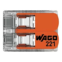 Разъем COMPACT для сращивания; для всех типов проводников; 6 мм²; 2-жильный; с рычагами; WAGO 221-612, фото 2