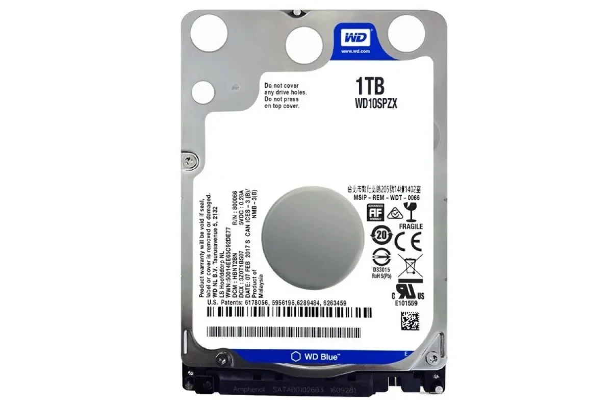HDD 1000GB WD Blue, 2.5", 128MB, 5400rpm, Serial ATA III-600, for NB - фото 1 - id-p107251850