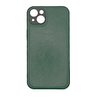 Чехол на Iphone 14 Max пластик кожаный Зелёный