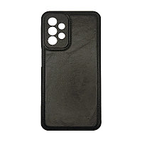 Чехол на Samsung A23 пластик кожаный, Чёрный