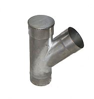 Тройник дымохода из нержавеющей стали D= 115 мм s= 1 мм, марка: AISI 430, угол: 45-90°