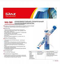 Прозрачный атмосферостойкий силиконовый герметик SANZ WS 789, фото 5