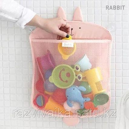 Сетка для хранения игрушек в ванной на присоске