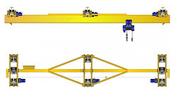 Кран подвесной однобалочный двухпролетный 2,0 т (7,5+7,5) – (12+12) м
