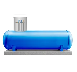 Резервуар для сжиженного газа подземный объемом 7400 литров с патрубками