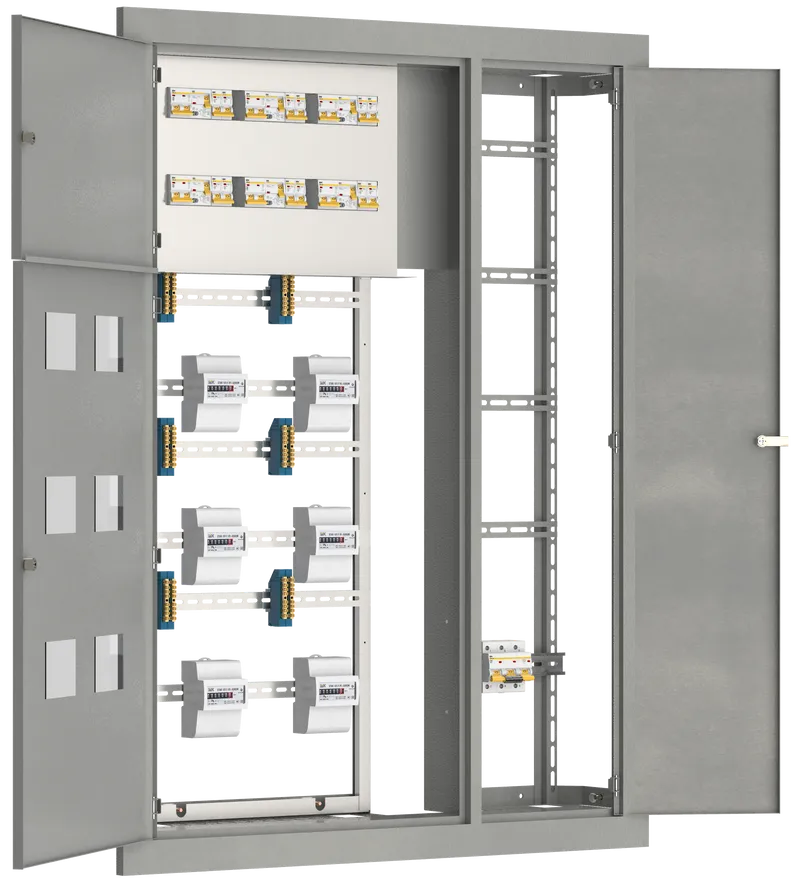 Щит этажный ЩЭ6-50А на 6 квартир; 6х1Рх50А; 6хАД12х40Ах300ма; KARAT LIGHT IEK