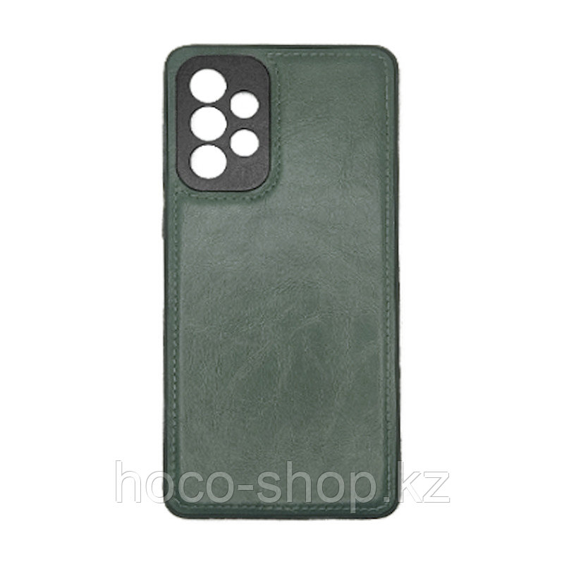 Чехол на Samsung A73 пластик кожаный, Зелёный