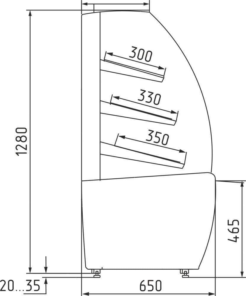 Витрина хлебная Carboma K70 N 0,9-1 0102-0109