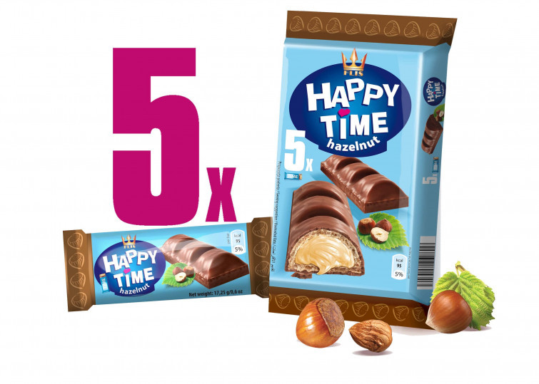 Батончик Happy Time Haxelnut 86 гр / Flis