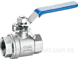 Кран шаровой из нержавеющей стали муфтовый Ду 50 Ру 16 двухсоставной, фото 1