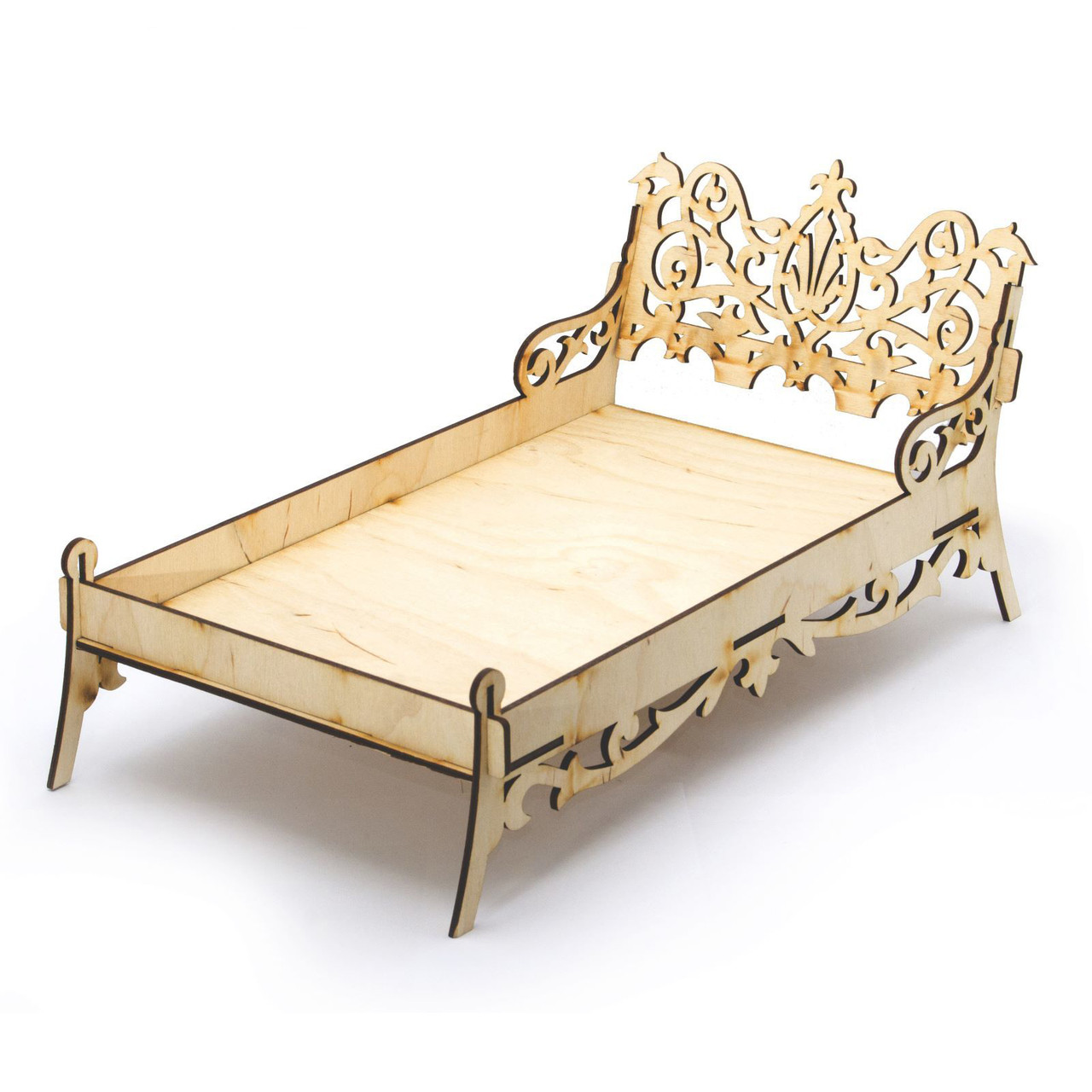 Теремок Сборная деревянная модель мебели для кукол 30 см. "Кровать" - фото 2 - id-p107253462
