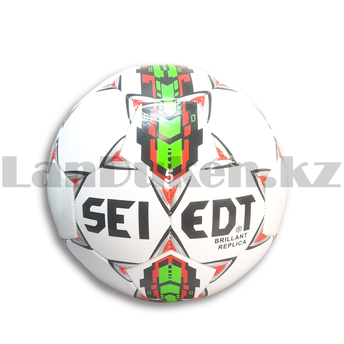 Футбольный мяч Seiedt размер 5 зелено-красный - фото 1 - id-p107263874