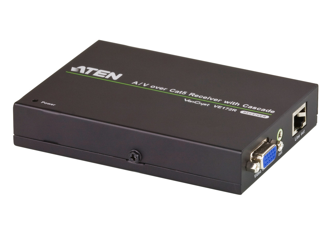 Приемник VGA и Аудио по кабелю Cat 5 с возможностью каскадирования (1280х1024@150м)  VE172R ATEN