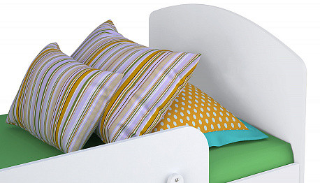 Кровать детская Polini kids Basic с ящиком , (белый), Размер ложа 180х90 см, материал: массив березы +ЛДСП - фото 3 - id-p107255301
