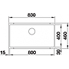 Кухонная мойка под столешницу Blanco Subline 800-U темная скала, фото 2