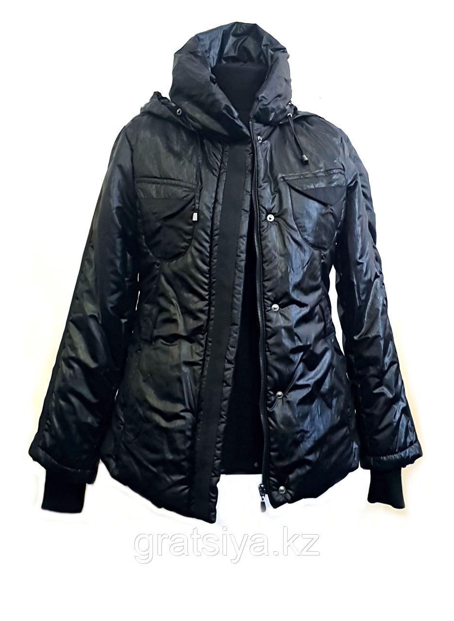Зимняя Женская Куртка на Синтепоне Черного Цвета Теплая - фото 2 - id-p104422729