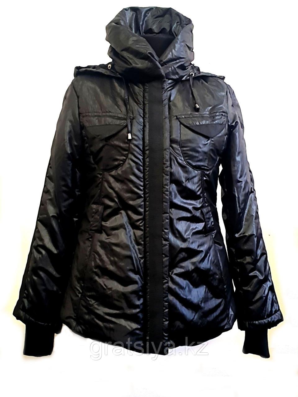 Зимняя Женская Куртка на Синтепоне Черного Цвета Теплая - фото 3 - id-p104422729