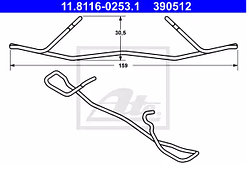 Пружина тормозного суппорта Mercedes (000 421 60 91)(ATE 11.8116-0253.1)